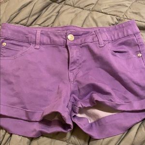 Purple Denim Shorts